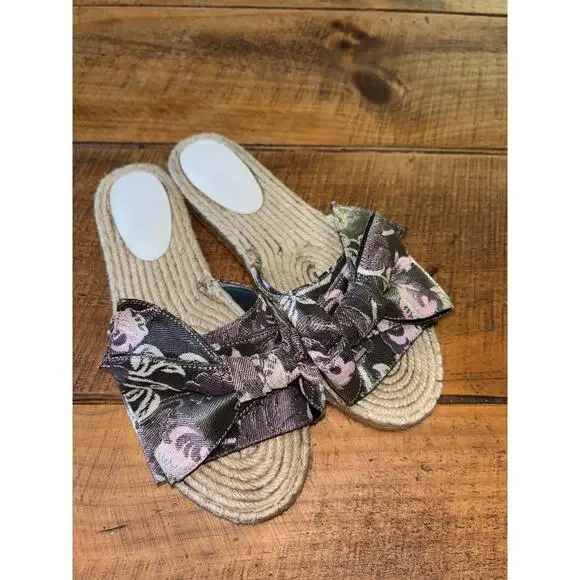 Womens Rebecca Minkoff Giana Espadrille‎ Bow Sandals Purple Slides Size 9M - Picture 4 of 13